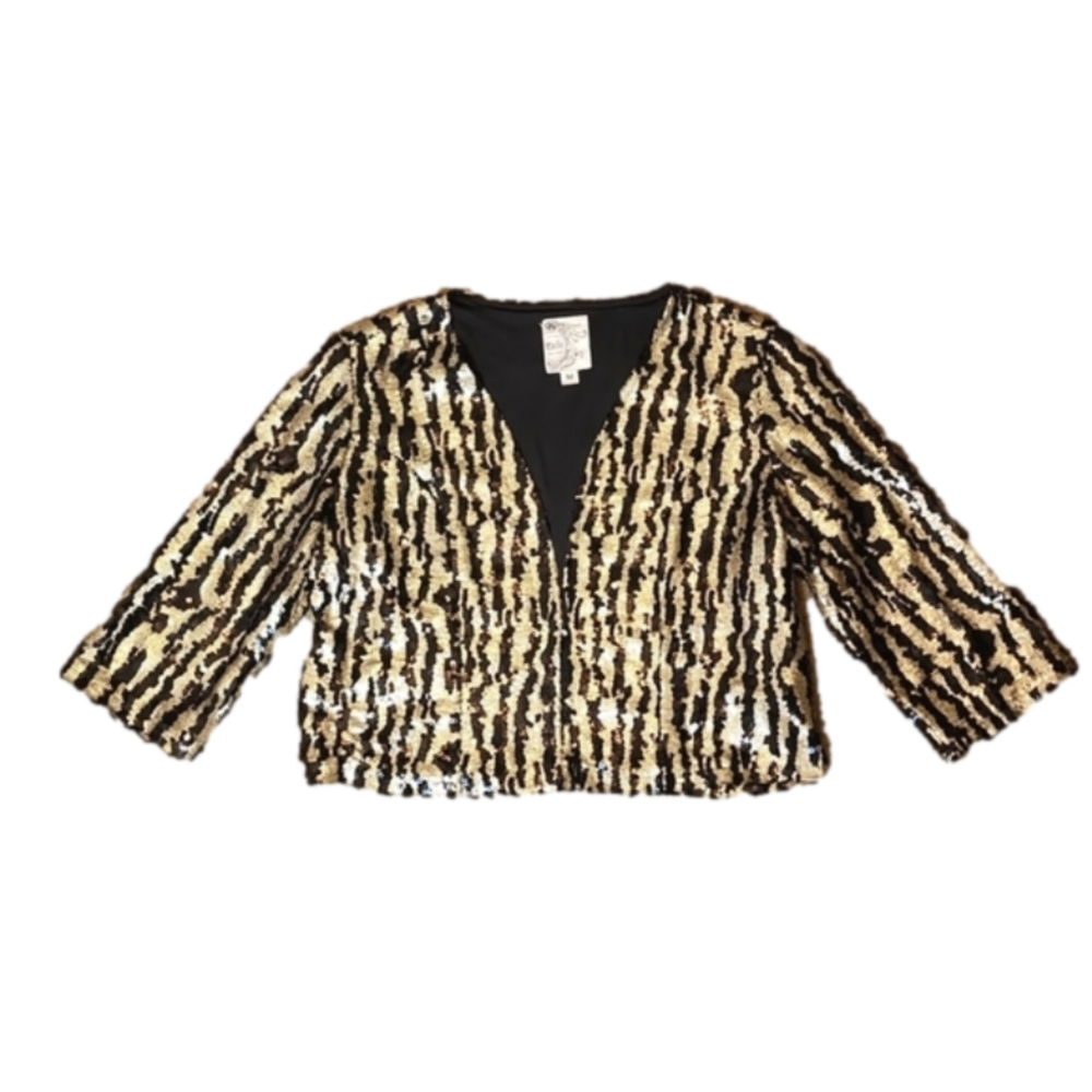 Tulle sequins 3/4 sleeve jacket. Size medium